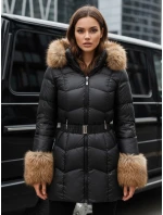 Dámská zimní prošívaná bunda s kapucí černá Dstreet model 21993698 - FashionStreet