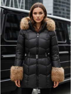 Dámská zimní prošívaná bunda s kapucí černá Dstreet model 21993698 - FashionStreet