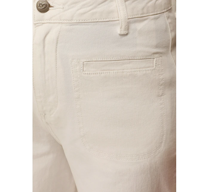 Dámske džínsy s vysokým pásom a širokými nohavicami krémové FashionStreet UY2938