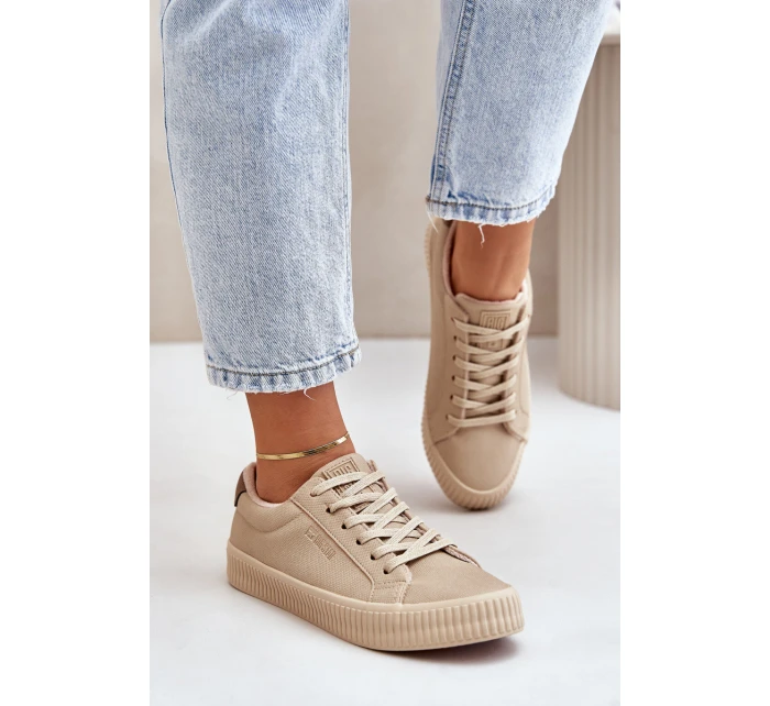 Ocieplane Trampki Damskie Big Star OO274A461 Beżowe Ocieplane Trampki Damskie Big Star OO274A461 Beżowe