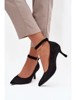 Devoria lodičky s podpatkem a s eko semišem černé