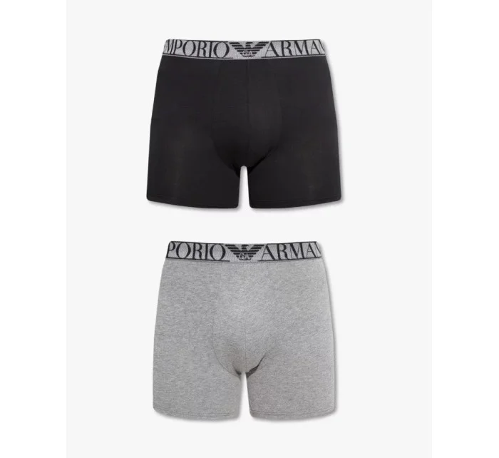Pánske boxerky 2 pack 111912 2F720 08649 sivá/čierna - Emporio Armani Pánske boxerky 2 pack 111912 2F720 08649 sivá/čierna - Emporio Armani
