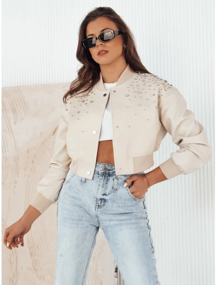Dámská kožená bunda béžová Dstreet model 21974862 - FashionStreet
