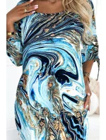 SOPHIE Pohodlné dámské oversize šaty s kapsami a se vzorem světle model 20543692 - numoco SOPHIE Pohodlné dámské oversize šaty s kapsami a se vzorem světle model 20543692 - numoco
