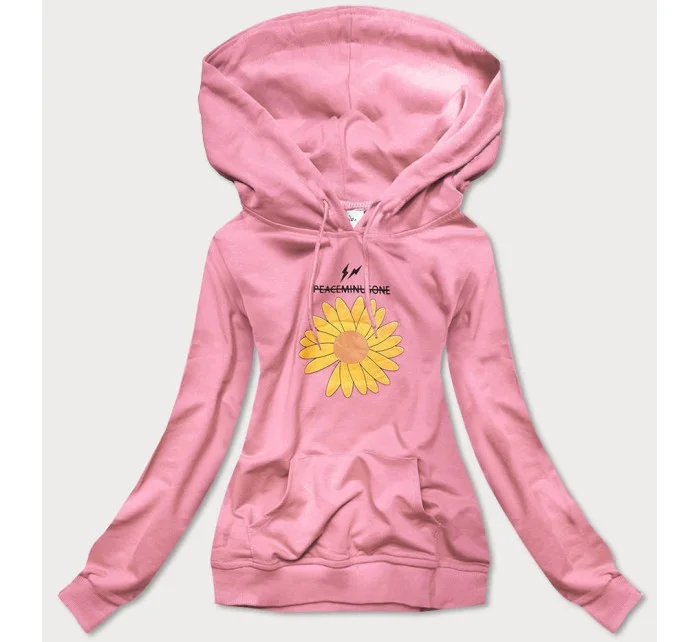 Dámská tepláková mikina ve špinavě růžové barvě se model 16150034 - Ambitionfly