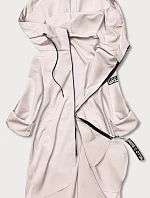 Tenká asymetrická dámska pláštenka svetlo béžová (B8117-46)