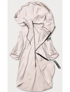 Světle béžový tenký asymetrický dámský přehoz přes oblečení model 18001589 - S'WEST