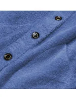 Prehoz na posteľ s krátkymi gombíkmi alpaka modrý (537)