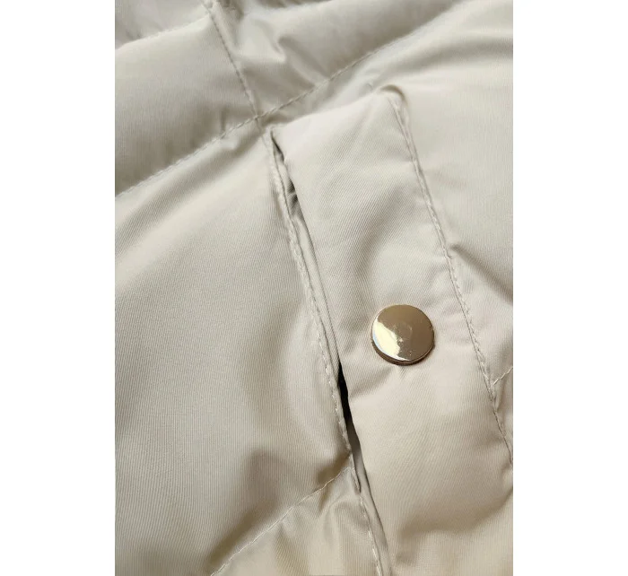 Kurtka damska z kapturem jasny beż model 21318846 - J.STYLE Kurtka damska z kapturem jasny beż model 21318846 - J.STYLE