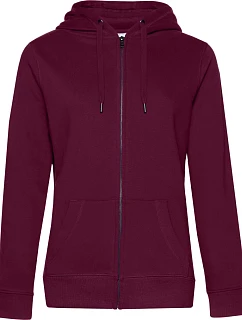 B&C QUEEN Zipped Hood_° Dámská mikina s kapucí 01.W03Q dark cherry