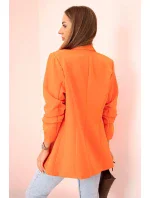 Elegantné sako s klopami tmavo oranžovej farby