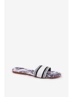 Vzory Ploché Dámské Pantofle Bílé model 21689593 - Boto Vzory Ploché Dámské Pantofle Bílé model 21689593 - Boto