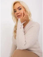 Sweter PM SW PM model 18949421 jasny beżowy - FPrice Sweter PM SW PM model 18949421 jasny beżowy - FPrice