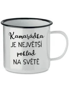 KAMARÁDKA JE NEJVĚTŠÍ POKLAD NA SVĚTĚ - bílý plecháček 350 ml