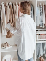 Dámské oversize tričko s prodlouženým zadním dílem bílé Dstreet model 21985786 - FashionStreet
