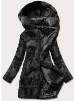 Čierna dámska bunda s kapucňou (br9741-1) Čierna dámska bunda s kapucňou (br9741-1)
