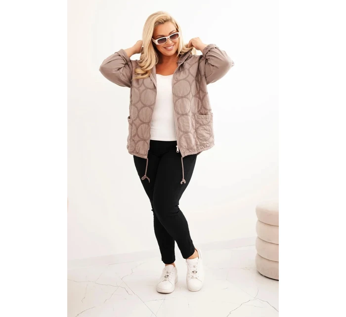 Dámske Plus veľkosť bavlnená mikina na zips Fango