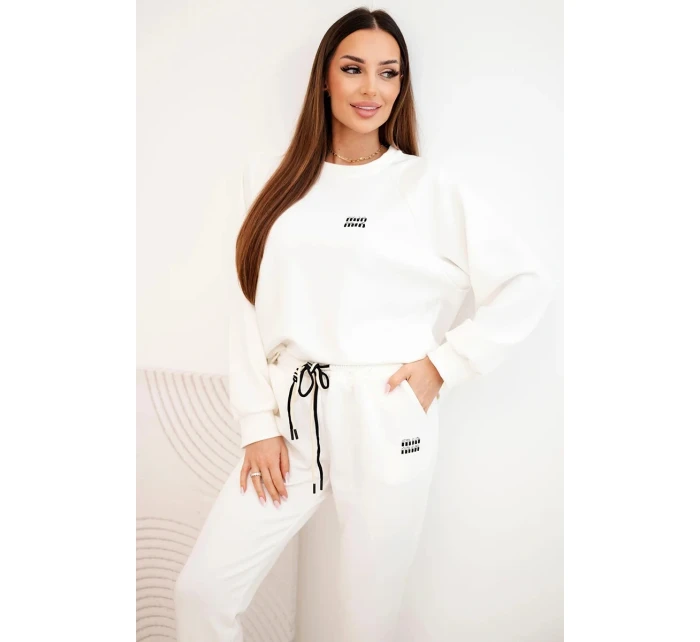 Dámska súprava z viskózy s mikinou a nohavicami ecru Dámska súprava z viskózy s mikinou a nohavicami ecru