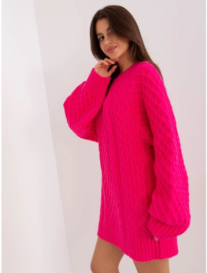 Sweter AT SW  fuksjowy model 18917492 - FPrice