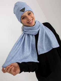 Modrá zimná súprava so šálom a čiapkou