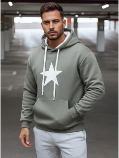 Pánská khaki mikina s kapucí Dstreet model 21993039 - FashionStreet