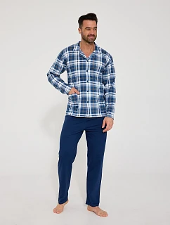 Pánske pyžamo Cornette 114/83 long/r S-2XL s otvorenou prednou časťou