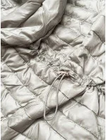 Lesklá béžová dámská prošívaná bunda model 16994025 - MINORITY Lesklá béžová dámská prošívaná bunda model 16994025 - MINORITY