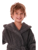 Detský župan Athena s kapucňou 9116 antracit - Vestis