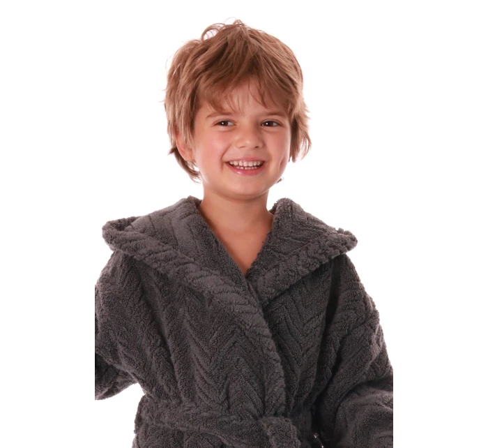 Detský župan Athena s kapucňou 9116 antracit - Vestis