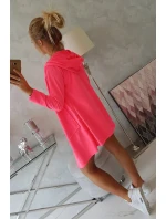 Voľná bunda s kapucňou ružová neónová Voľná bunda s kapucňou ružová neónová