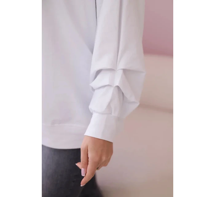 Bavlnená blúzka s mašľou biela