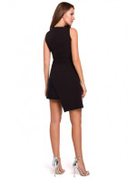 K014 Mini šaty s asymetrickým lemom - čierne
