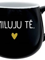 I LOVE YOU - čierny keramický hrnček 300 ml