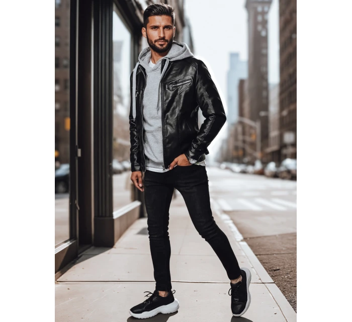Pánská kožená bunda černá Dstreet model 21967836 - FashionStreet Pánská kožená bunda černá Dstreet model 21967836 - FashionStreet