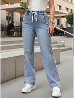 Dámske široké džínsy modré FashionStreet UY2986