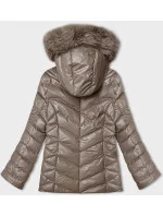 Krátká zimní bunda v barvě cappuccino s kapucí model 21246227 - J.STYLE