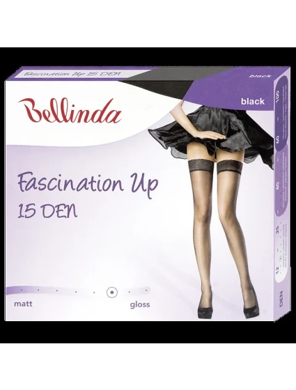 Samodržící punčochy model 15435571 UP 15 DEN  černá - Bellinda