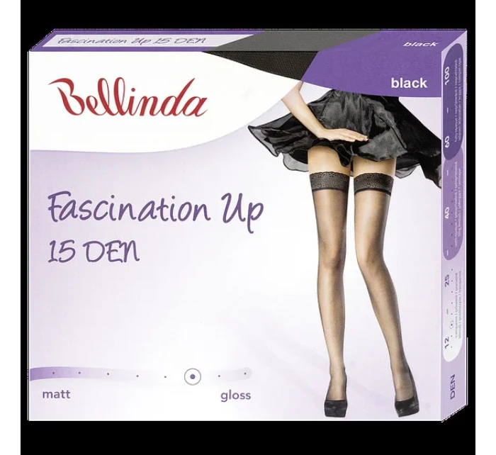 Samodržící punčochy model 15435571 UP 15 DEN  černá - Bellinda