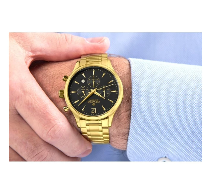 Pánské hodinky Chronograph Sapphire Gold Black model 21807565 - Giewont Pánské hodinky Chronograph Sapphire Gold Black model 21807565 - Giewont
