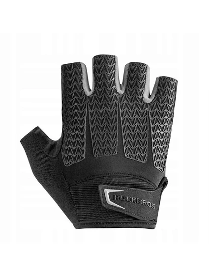 Rockbros S169BGR S cyklistické rukavice s gélovými vankúšikmi - sivé