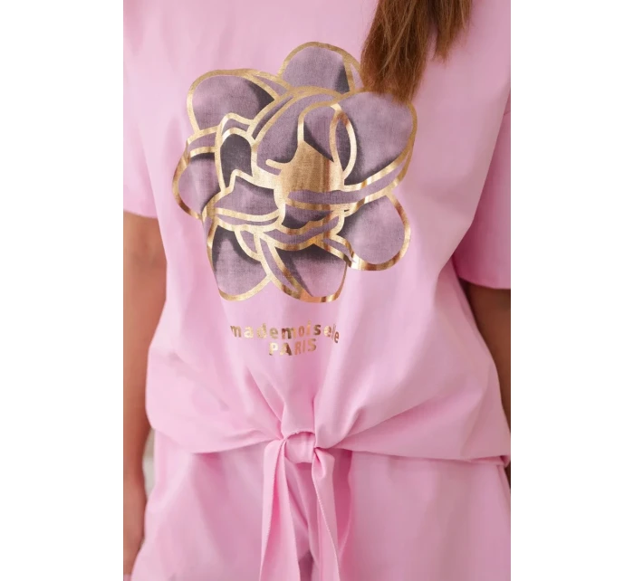 Sada s potiskem new punto halenkové + šortky světle růžová Sada s potiskem new punto halenkové + šortky světle růžová