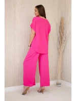 Súprava s náhrdelníkom blúzka + nohavice ružová Súprava s náhrdelníkom blúzka + nohavice ružová
