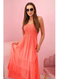 Dámske viskózové šaty s elastickým vrchným dielom malinová