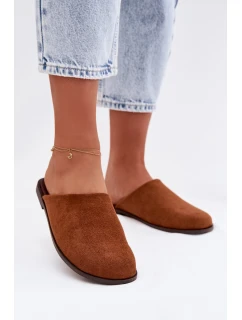 Dámské ploché sandály z eko semiše Camel Veronelle