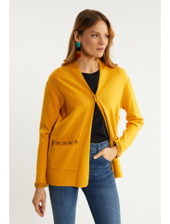 Monnari Cardigans Dámsky sveter s ozdobnou aplikáciou Yellow