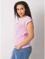 Svetlo fialové plus size tričko so záplatami