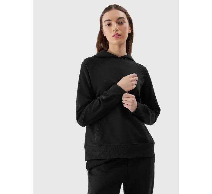 Dámska mikina bez zapínania a s kapucňou 4F - čierna