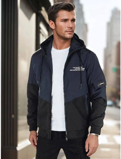 Pánská přechodná bunda s kapucí modrá Dstreet model 21986390 - FashionStreet Pánská přechodná bunda s kapucí modrá Dstreet model 21986390 - FashionStreet