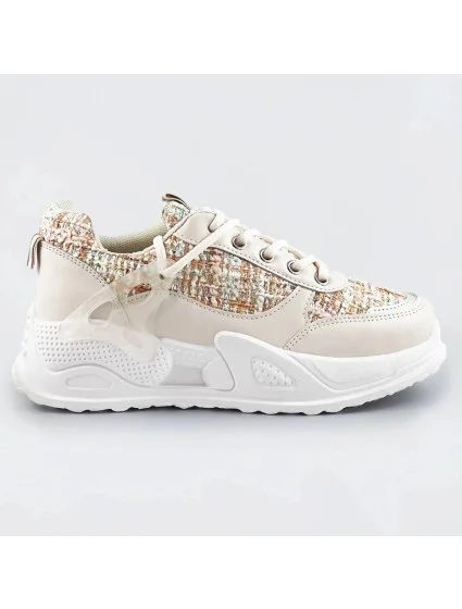 Béžové dámske športové topánky (7003)