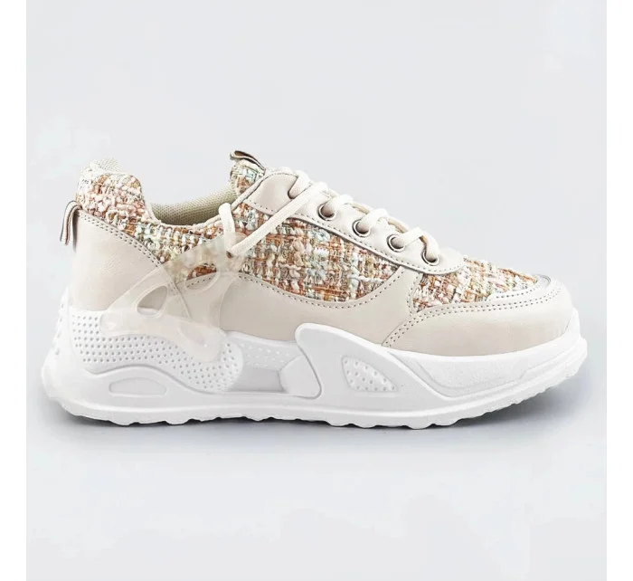 Béžové dámske športové topánky (7003)